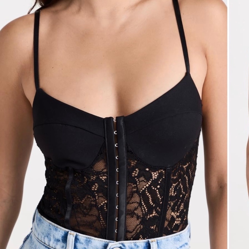 Free people Late night rhythm thong bodysuit in xs